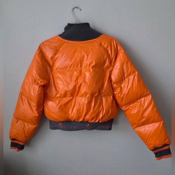 NWT STELLA MCCARTNEY X ADIDAS | Stellasport Supora Bomber Jacket Orange Sz S - Picture 2 of 10